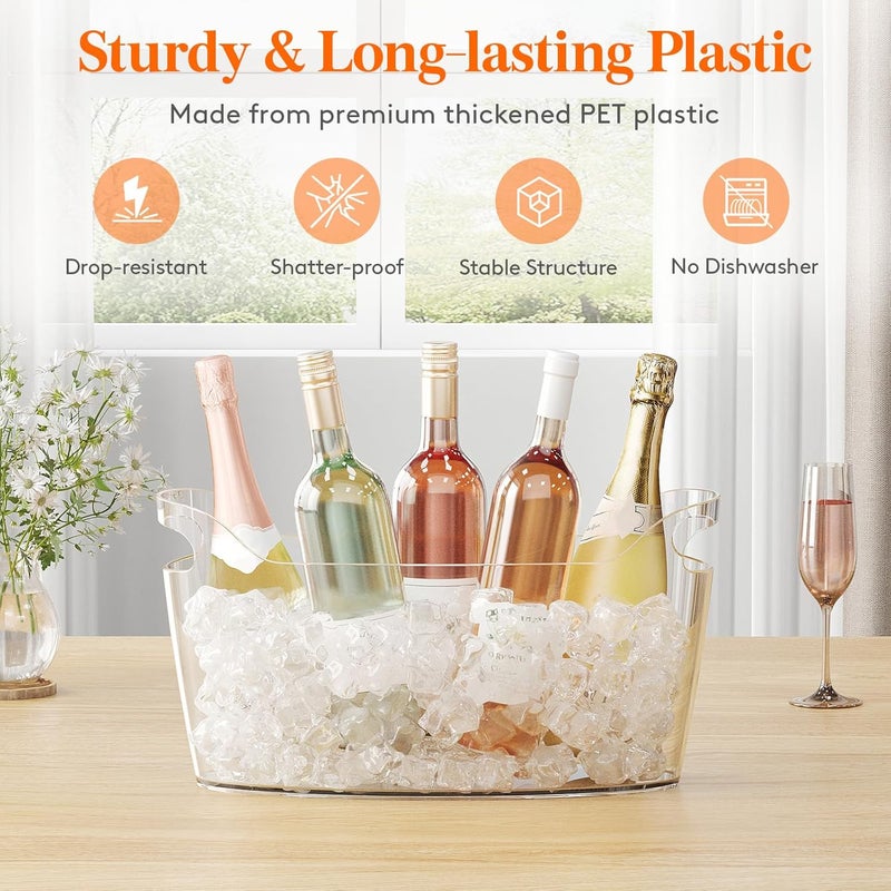Lifewit Large 6.5L Ice Bucket for Parties 4 Pcs (in 1 Package), Portable Drink Bucket for Cocktail Bar, Plastic Champagne Cooler for Beverage/Wine/Beer, Mimosa Bar Supplies Chiller Tub with Scoop - Image 5